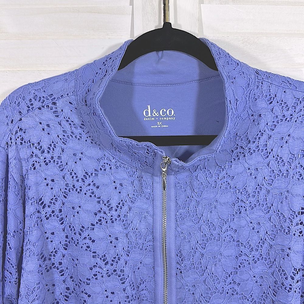 Denim & Co Jacket Size 3X NWOT Lace Lavender Purple - Picture 4 of 10
